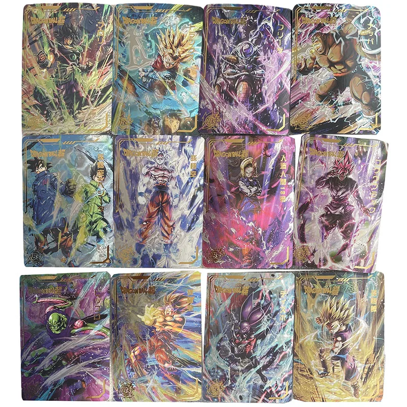 Anime Dragon Ball DIY ACG Frieza Bejita Majin Buu Torankusu Tabletop Games Laser Collection Cards Toys for boys Birthday Gift