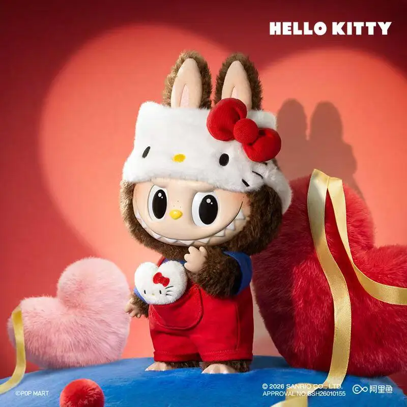 

POP MART LABUBU THE MONSTERS × HELLO KITTY Кукла высотой 38 см: Красивый и изысканный креативный подарок, достойный коллекции