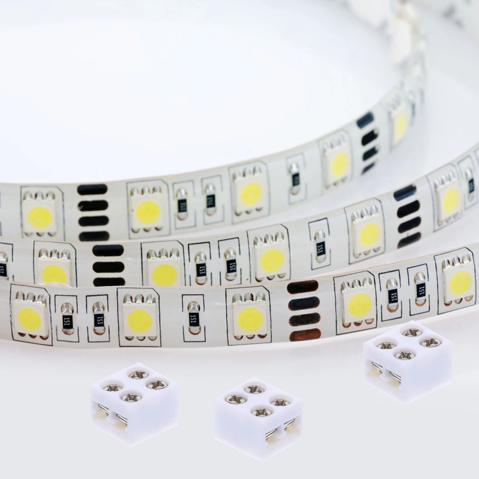 

50pcs Solderless LED Strip Connectors 3528 8mm Single Color Wire Plastic Professional Kit for 5v 12v 24v