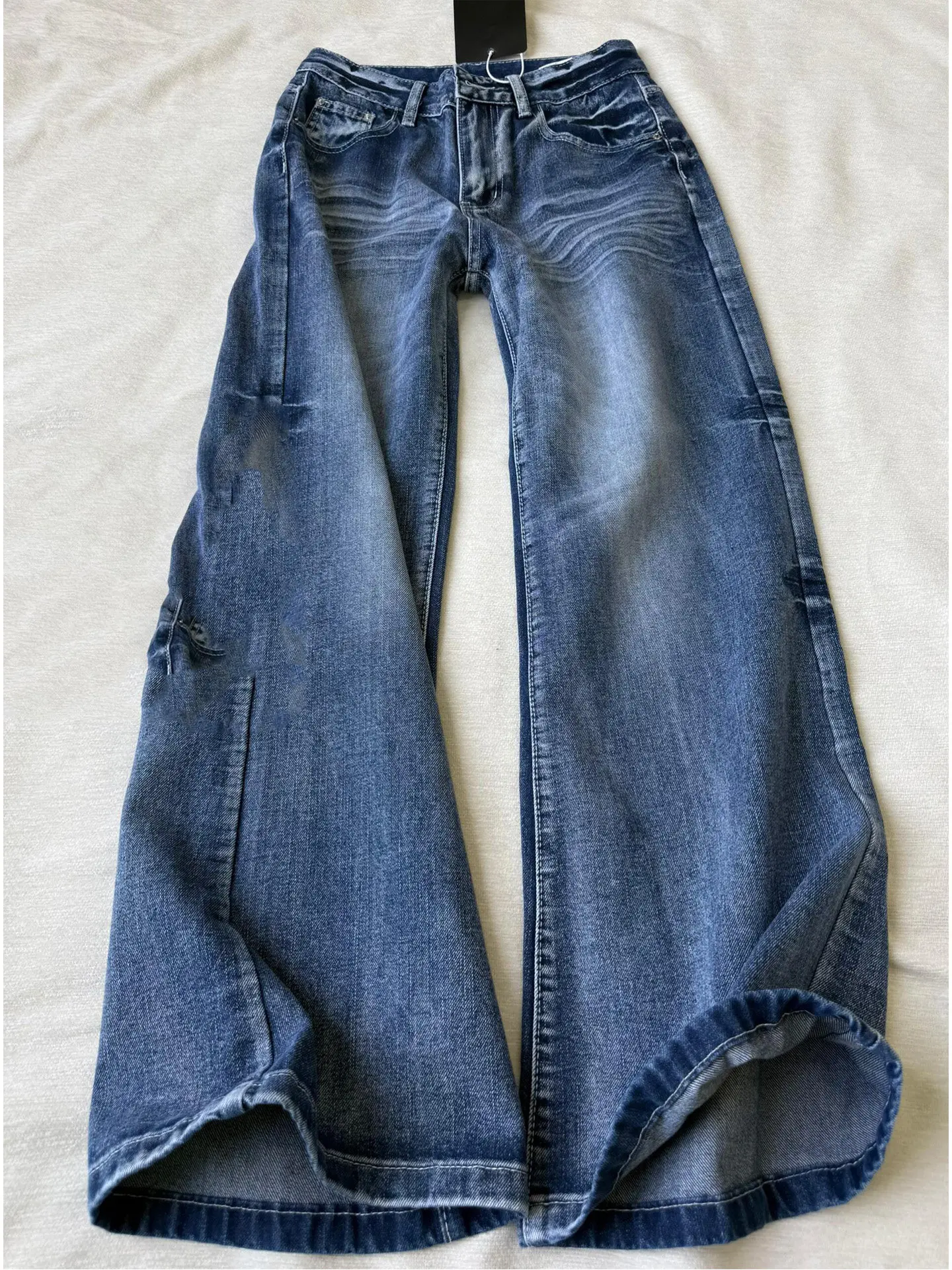 

Новые женские джинсы-клеш с высокой талией, весна 2026, винтажные, свободные, широкие, из денима, в уличном стиле, повседневные брюки оверсайз