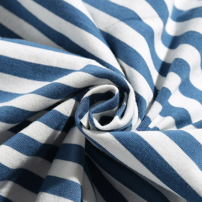 Vintage Summer Men's Collared T-Shirt Retro Chinese National Tide Breton Stripe Casual 100% Cotton Navy Short-Sleeve Polo Shirt - Image 5