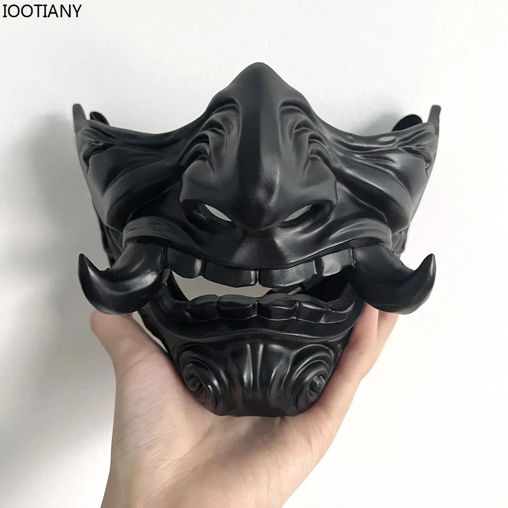 New Devil Oni Samurai Ghost Horror Hard Resin Face Masks Demon Prajna Cosplay Mask Halloween Adult Unisex Party Prop Masks