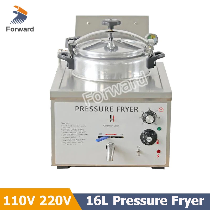 16L Counter Top Commercial Pressure Fryer Fried Chicken Machine Chicken Pressure Fryer Food Chips Potato Chicken Oven Fryer