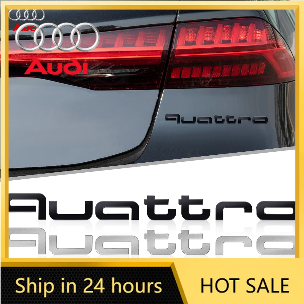 

3D-эмблема Quattro для стайлинга автомобиля, наклейки для украшения заднего багажника для Audi TT RS Sline Quattro A1 A3 A4 B5 B6 B7 B8 B9 8V 8P RS6