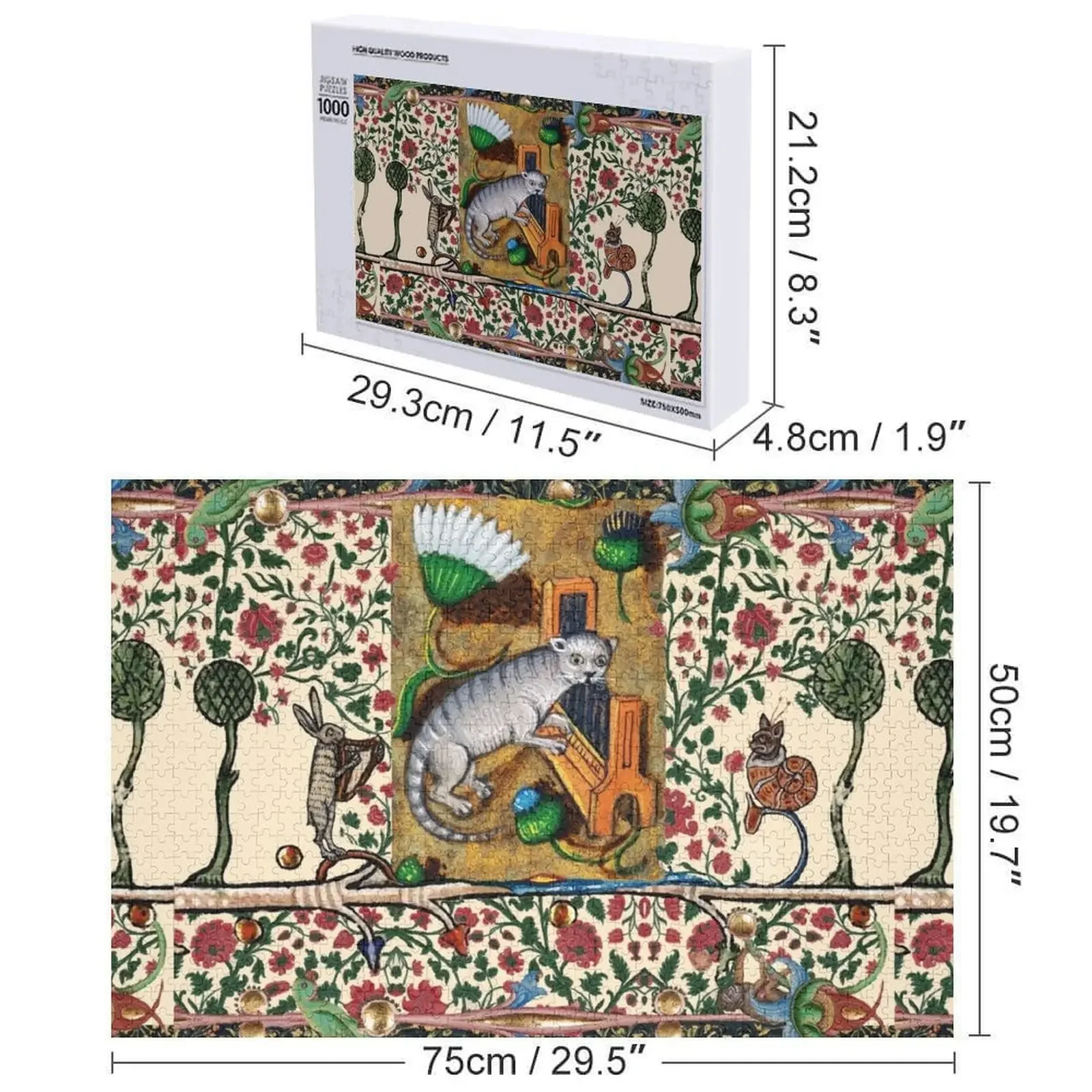 WEIRD MEDIEVALE SUZIARIO MAKING MUSIC, Gatto che gioca con l'organo, Arpista Coniglio, Gatto lumache Puzzle Animale Puzzle IQ Puzzle