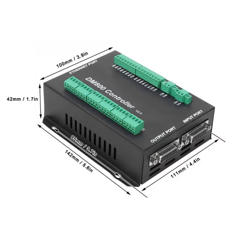 3/4/5 축 독립형 CNC 모션 오프라인 컨트롤러 DM800 핸드휠 24VDC E-스톱 핸드 컨트롤 지원 G 코드