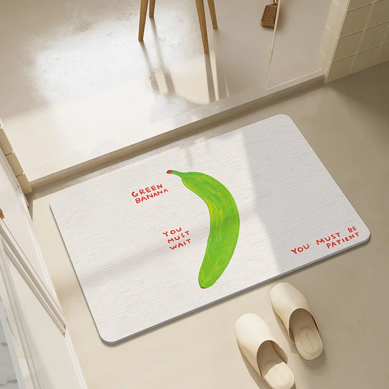 VIKAMA Cute Fruit Food Pattern Bath Mat Shower Kitchen Entrance Home Decoration Quick Drying Anti Slip Water Absorbing Carpet