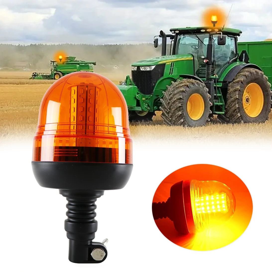 60 LED Amber Tractor Motorcycle Forklift Strobe Warning Light Beacon Truck Vehicle Emergency Flashing Lights Safe Signal Lamp