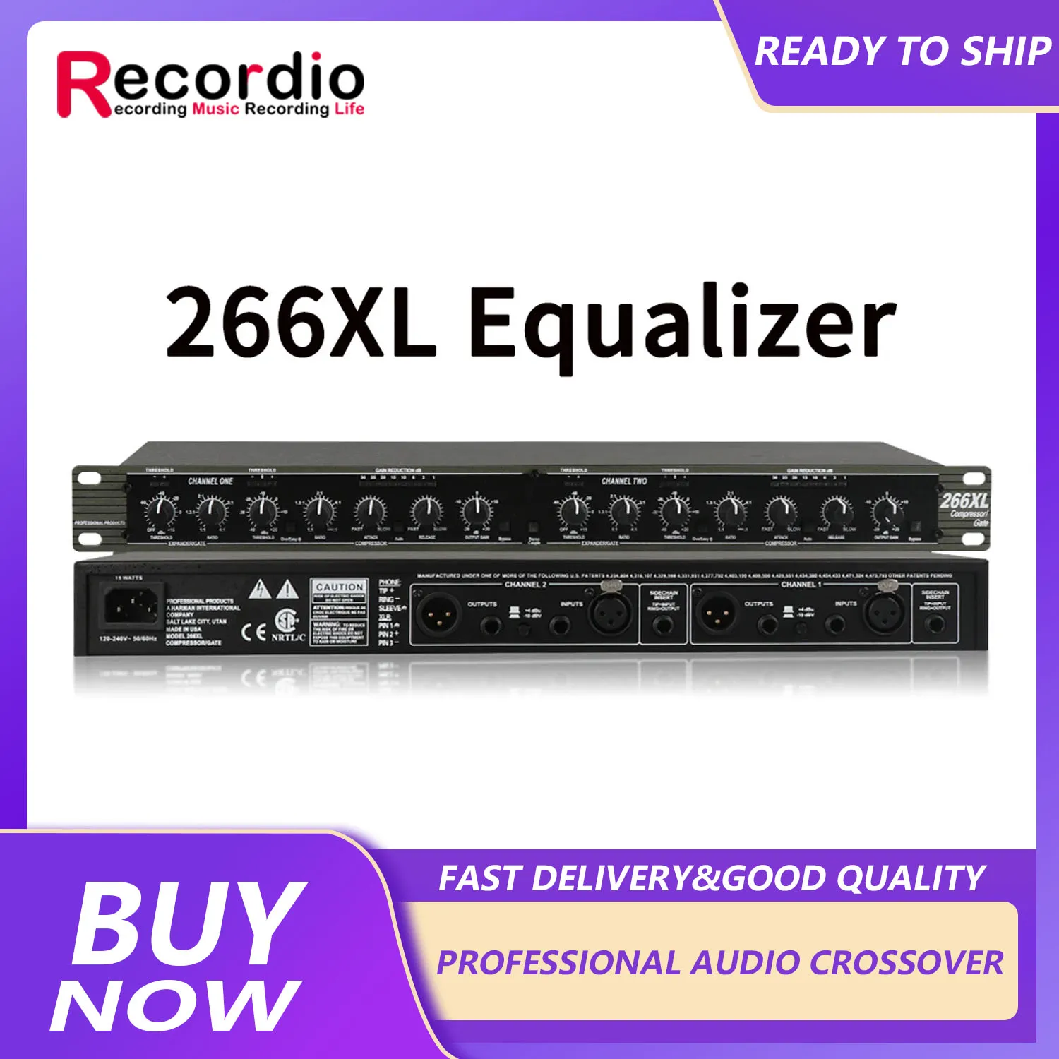 GAX-266 Sound systems equipment dj audio Professional precision maximizer dual channel compressor limiter 266XL speaker limiter