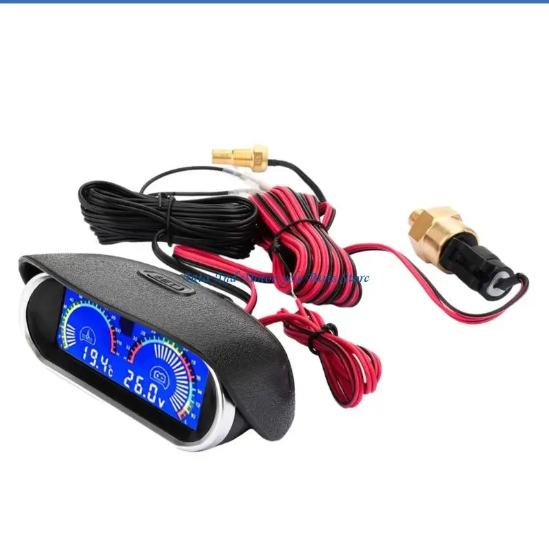 P9FD 12V 24V LCD-Messgerät für Wassertemperatur- und Voltmeter-Messung mit digitaler Anzeige und Universal – Detail 3