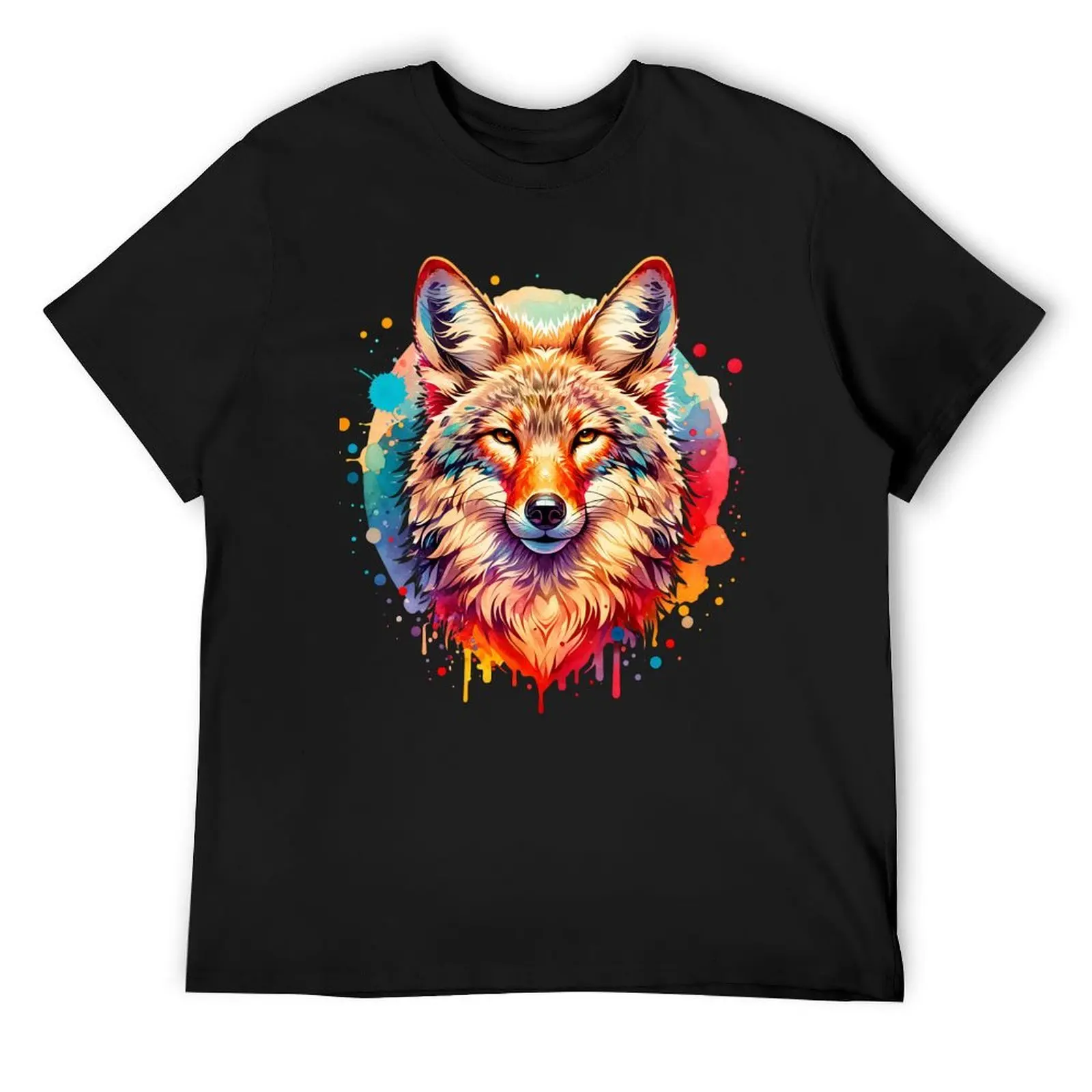 

Coyote Spirit Totem T-Shirt quick-drying Aesthetic clothing baggy shirts clothes t shirts men