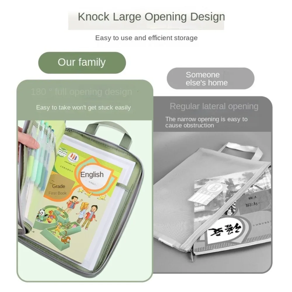 New Nylon Mesh Tutoring Bag Transparent Thickened Zipper Pouch Bag Portable Large Capacity File Bags School