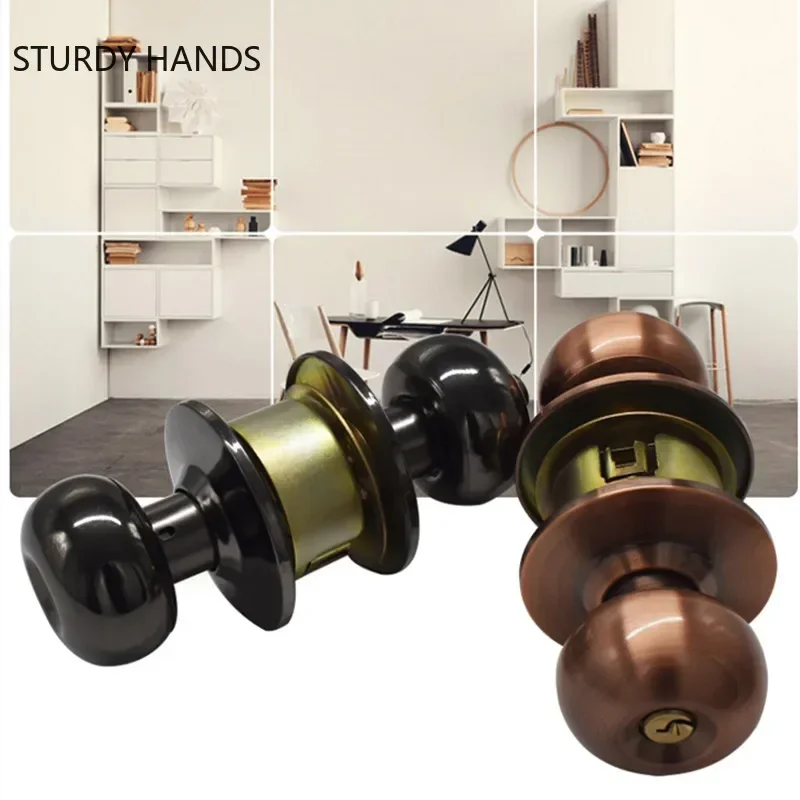 

Bathroom Stainless Steel Door Lock Indoor Spherical Handle Door Locks Kitchen Hardware Deadbolt Lock Home Door Accessories