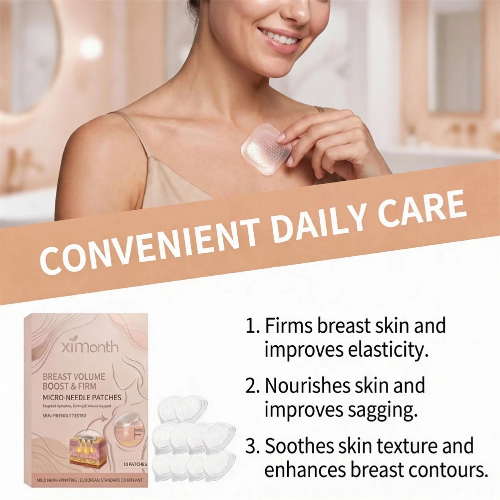 Breast Enhancement Advanced Nano-Microneedle Patch Targeted Skin Nutrition Deep Hydration Increased Skin Elasticity For Women