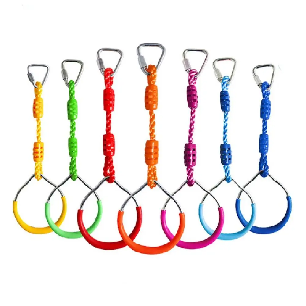 

Hang Indoor Playground Outdoor Play Kit Rope Playground Random Color Climbing Ring Accessories Kids PP Monkey Swing Bars