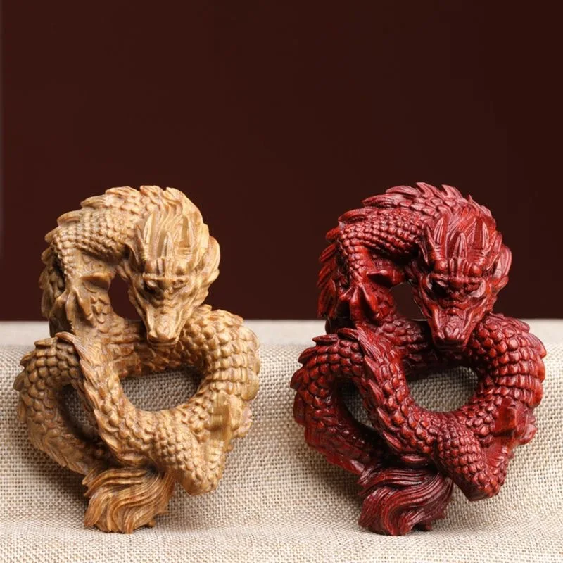 

Arborvitae Wood Carving Kweichow Moutai Dragon Ornaments Traditional Hollow Carving Craft Solid Wood Carving Auspicious Beast Dr