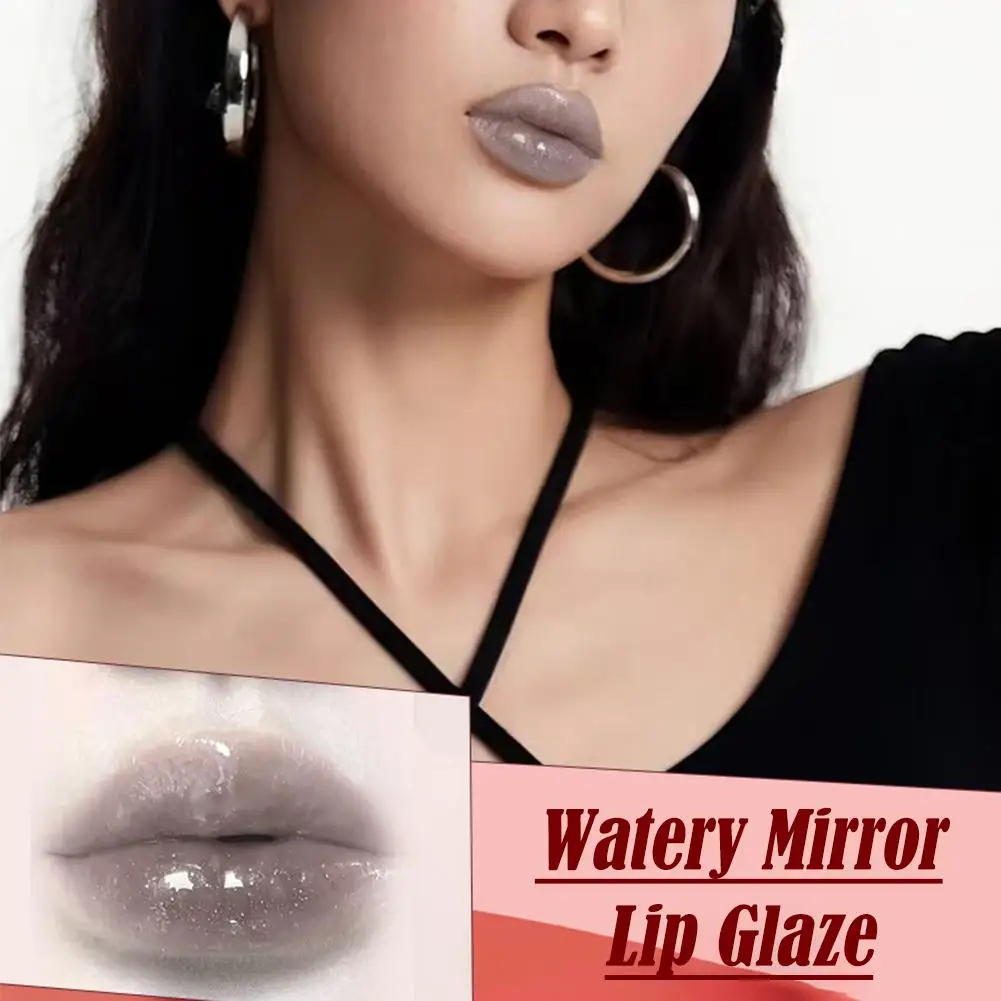 6Colors Sexy Red Lipgloss Mirror Glass Water Light Clear Lip Gloss Waterproof and Non Stick Liquid Lipstick Nude Lip Tint  Make