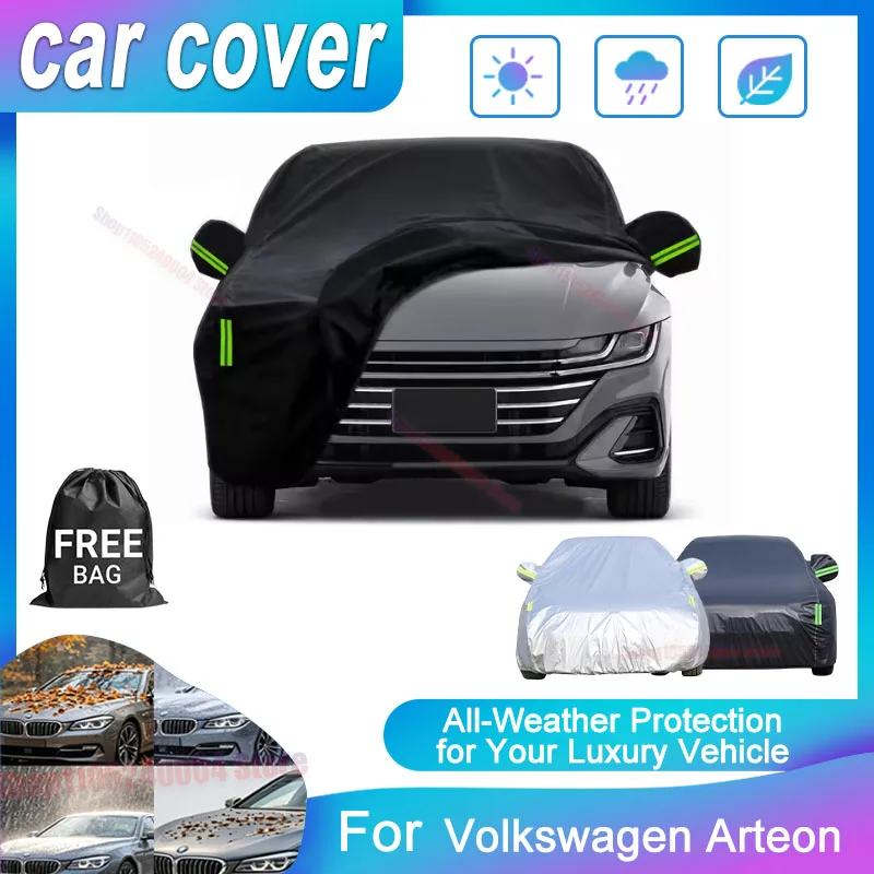 For Volkswagen Arteon Waterproof Oxford Cloth Car Cover, Four-Season Outdoor Anti-UV Sun Rain Snow Dust Protection