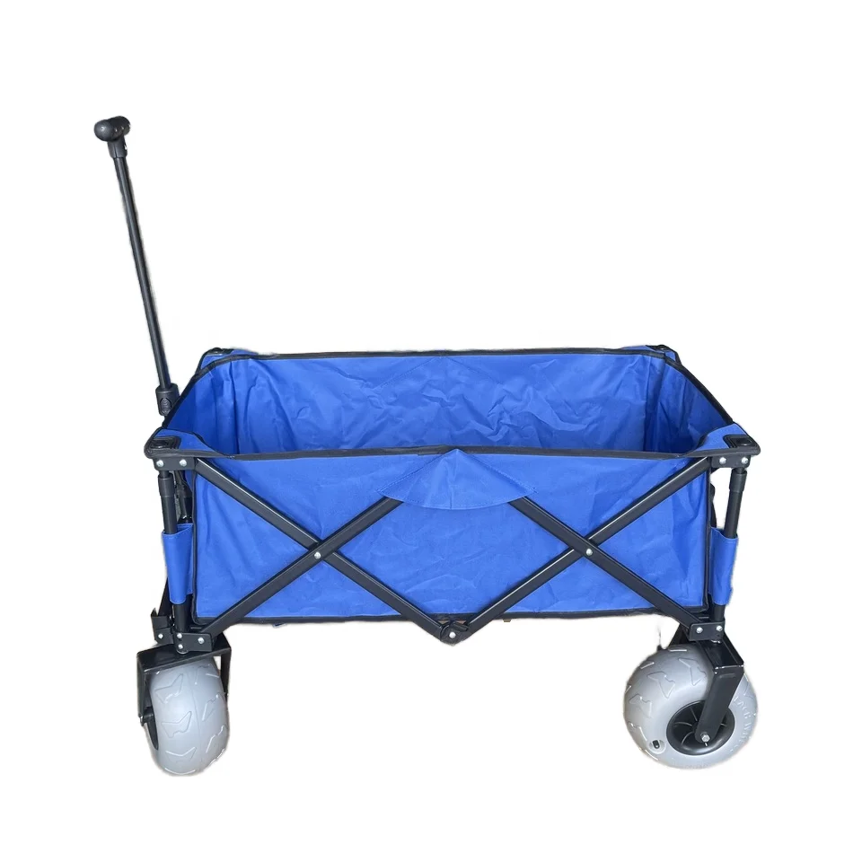New High-end Listing Shopping Wagon Folding Beach Trolley Cart Folding Wagon Stroller Trolley Balloon Wheels OEM Customizable