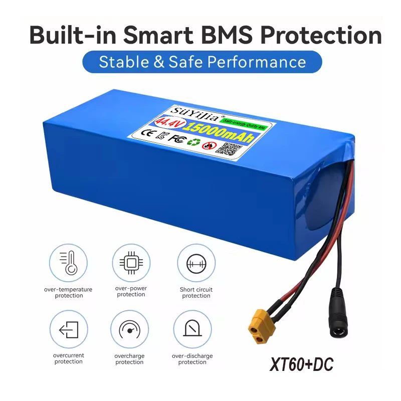 12S3P 21700 15000mAh 44.4V 150A Lithium Battery Pack Low Temperature for Taiwan Molicel Battery Electric Surfboard Battery