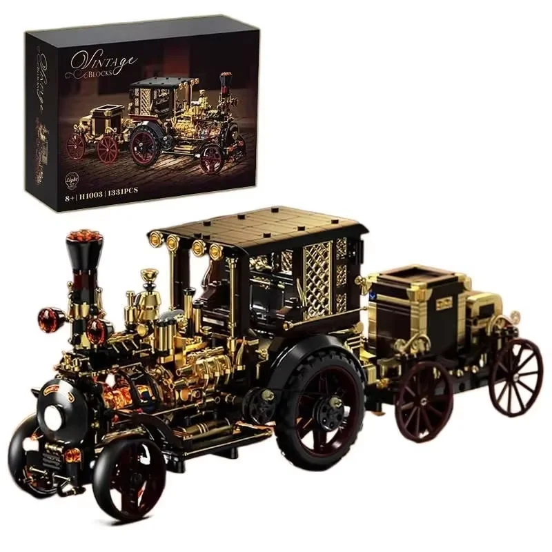 

Набор строительных блоков «Ретро-паровоз» из 1331 детали, классический конструктор MOC, модель суперкара, коллекционный набор для взрослых, подарок для автолюбителей