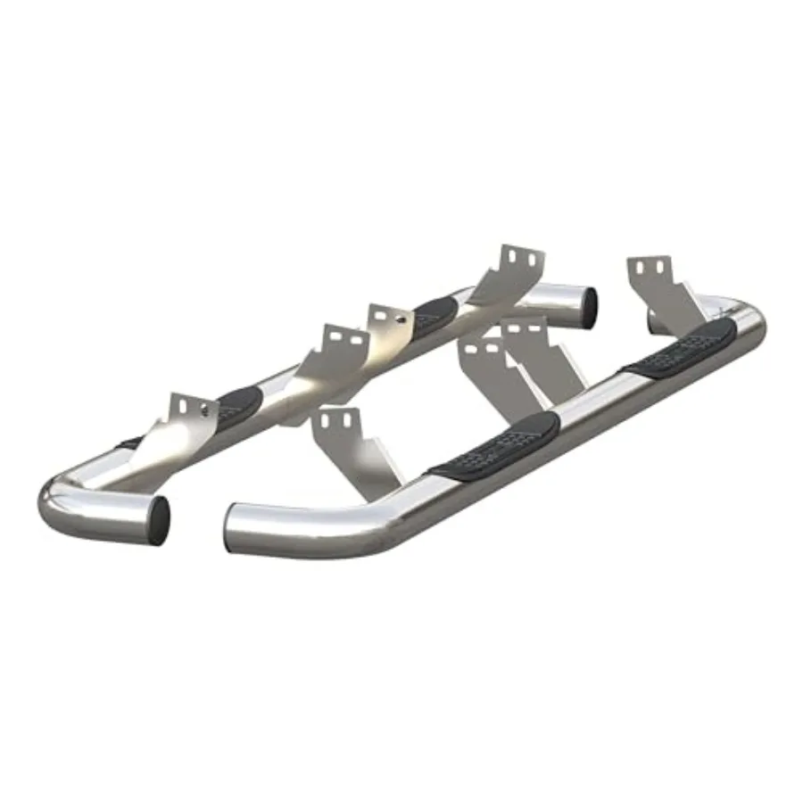 

3-Inch Round Polished Stainless Steel Nerf Bars No-Drill for Select Hummer H2 Silver Durable Lightweight Design Easy Installati