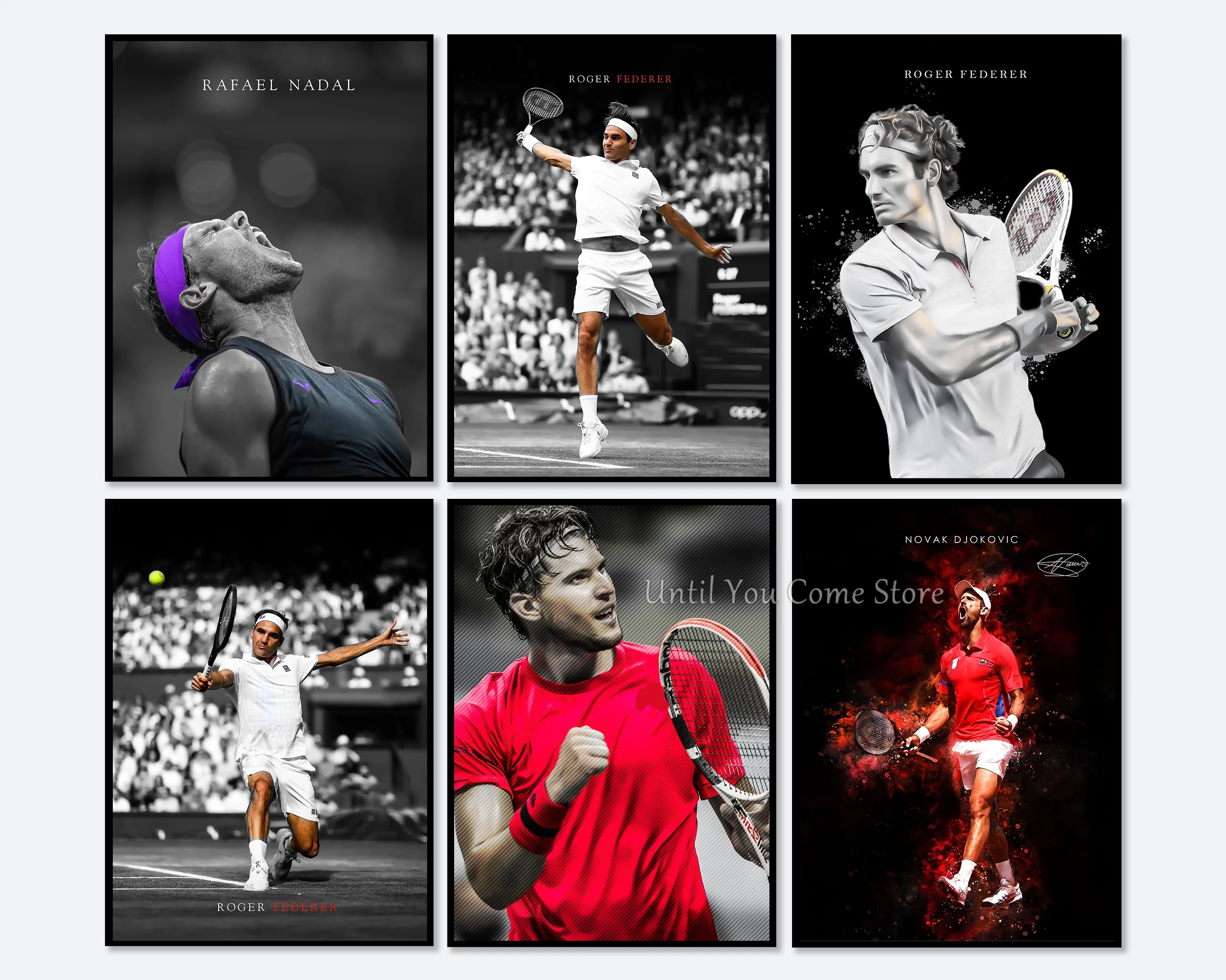 Tennis Players Series Poster Print Canvas Pictures Home for Living Room and Bedroom Wall Modern Decor Frameless Painting