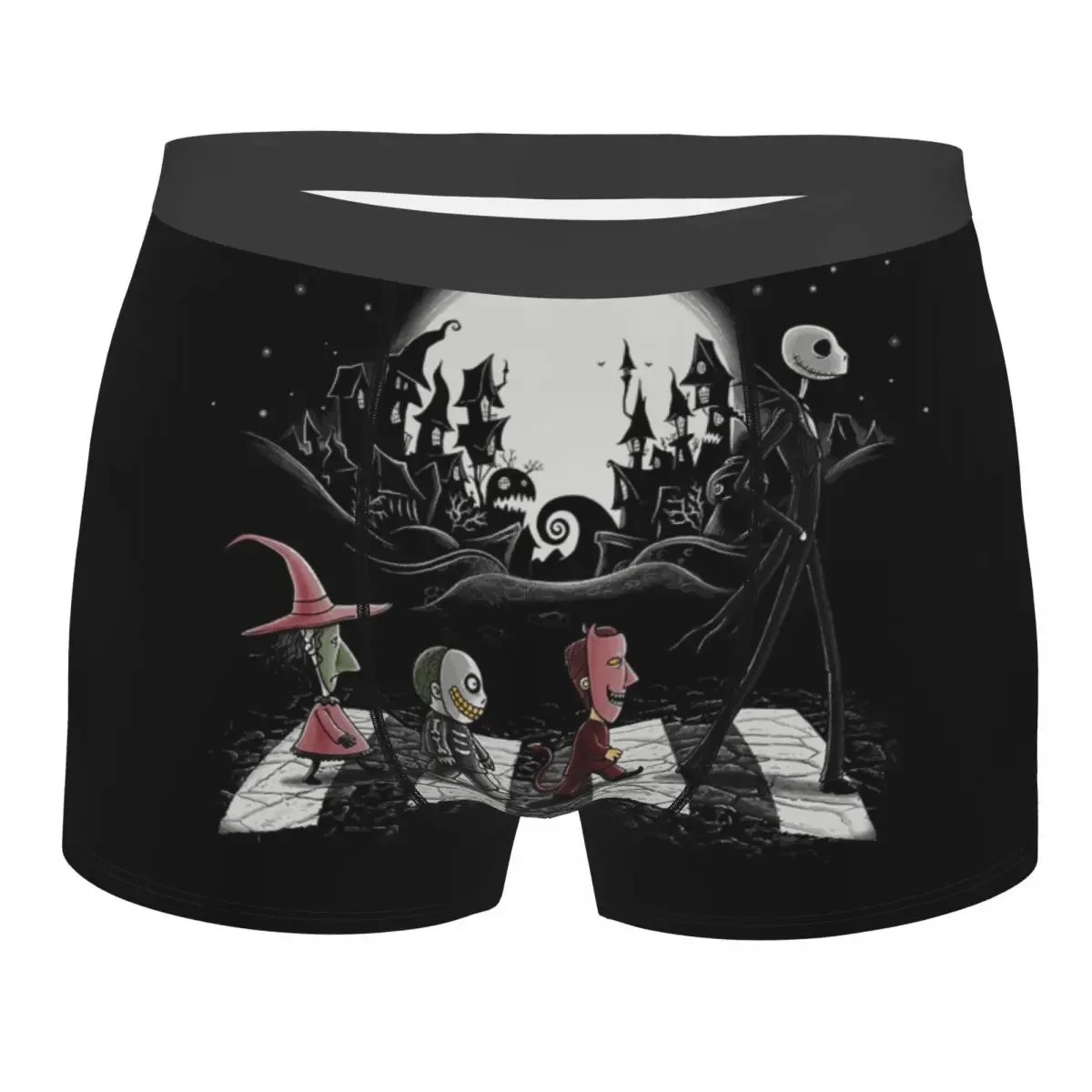 Halloween Cartoon Skull Jack Boxers Shorts Panties Men's Underpants Stretch Tim Christmas Horror Movie Briefs Underwear