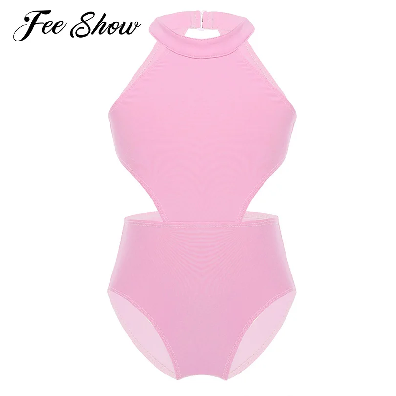 

Girls Ballet Leotards Dance Costume Bodysuit Dancewear Kids Sleeveless Cutout Waist Backless Ballet Gymnastics Leotard Jumpsuit