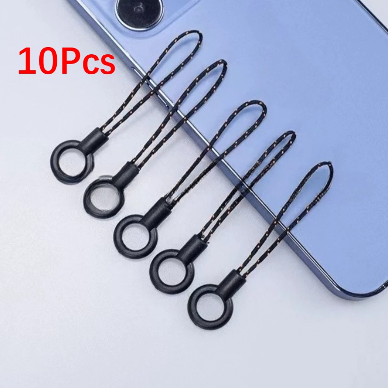 Mini círculo alça de telefone conector reforçado corda preta design universal caso compatibilidade anti-queda segurança acessório de moda