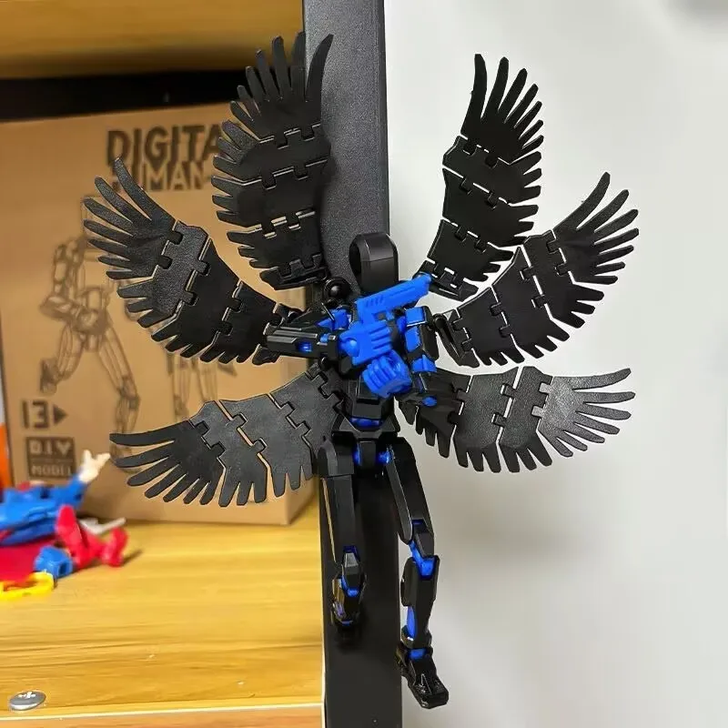 3d Printed Mannequin Dummy 8 Wings Angel Demon Series Action Figures Multi-Jointed Movable Shapeshift Robot Parent-Child Toys