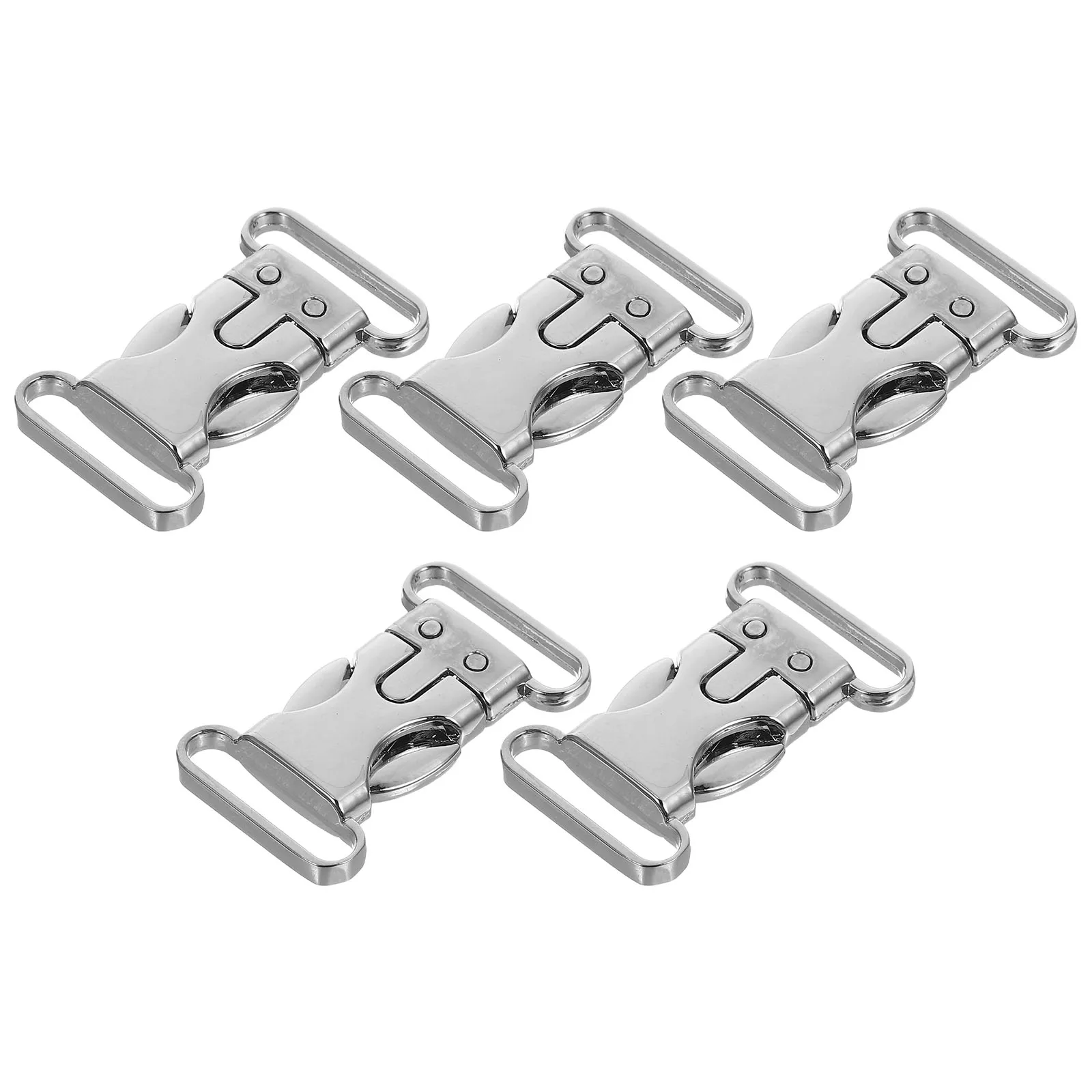

5pcs Silver Side Release Buckles Release Buckles Metal Webbing Collar Bracelets Durable Safety Accessories