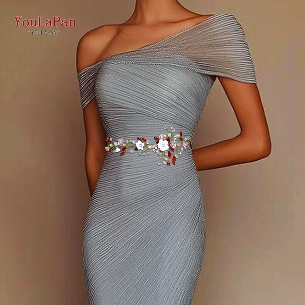 

TOPQUEEN Bridal Rhinestone Crystal Belt Wedding Dress Waist Decoration Elegant Bride Belt Evening Gown Belt Accessories SH862