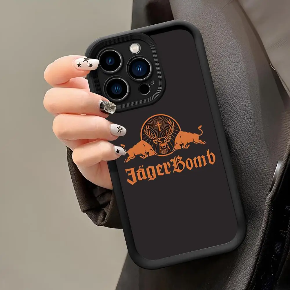 Jagermeister شعار جراب هاتف آيفون 16 15 13 12 14 Puls Max Mini Pro زاوية العين سلم لينة غطاء الهاتف الذكي من البولي يوريثان #4