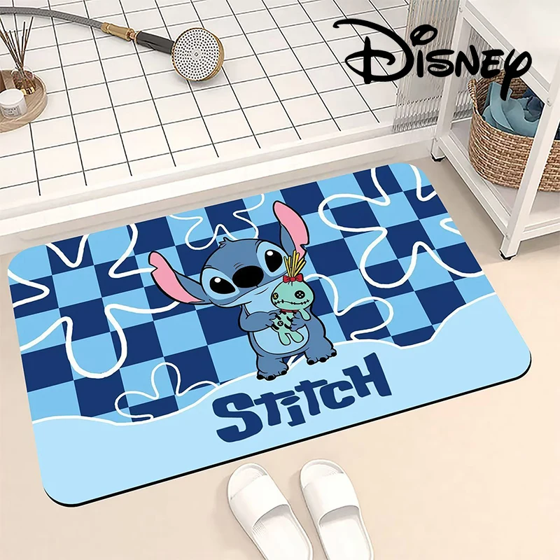 

Cartoon Stitch Diatom Mud Absorbent Floor Mat Home Bathroom Toilet Anti-Slip Quick-Drying Foot Mat Entry Door Mat