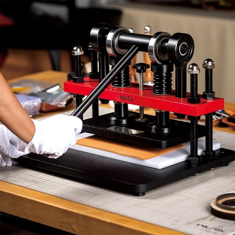 Pro Leather Cutting Machine Manual Die Cutter Embossing Shaping Tools Hand Press Mold DIY Punching Fabric Paper (Size L)