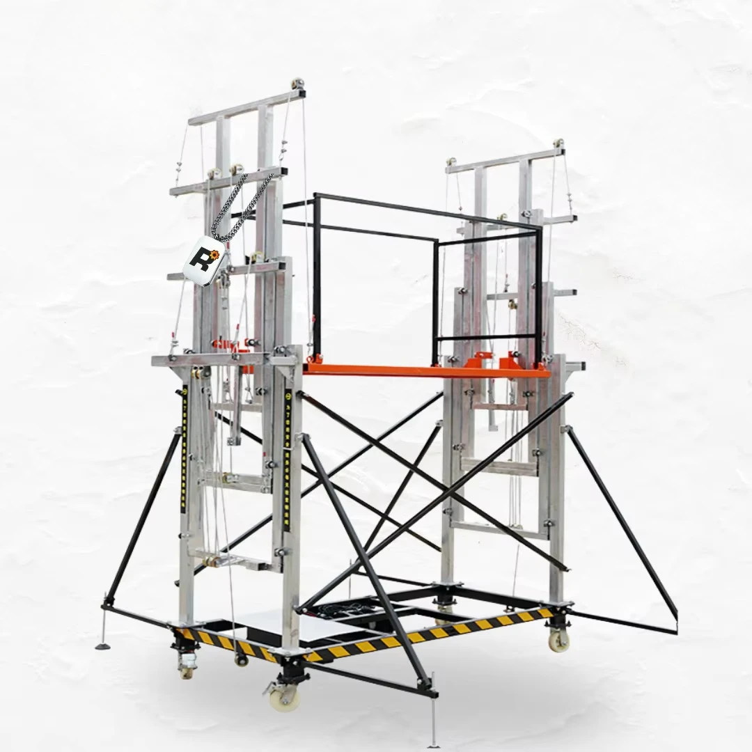 Risenmega 500KG 2-15M Electric Automatic Lifting Scaffold Platform Indoor/Outdoor Remote Control New Steel for Retail Hotel