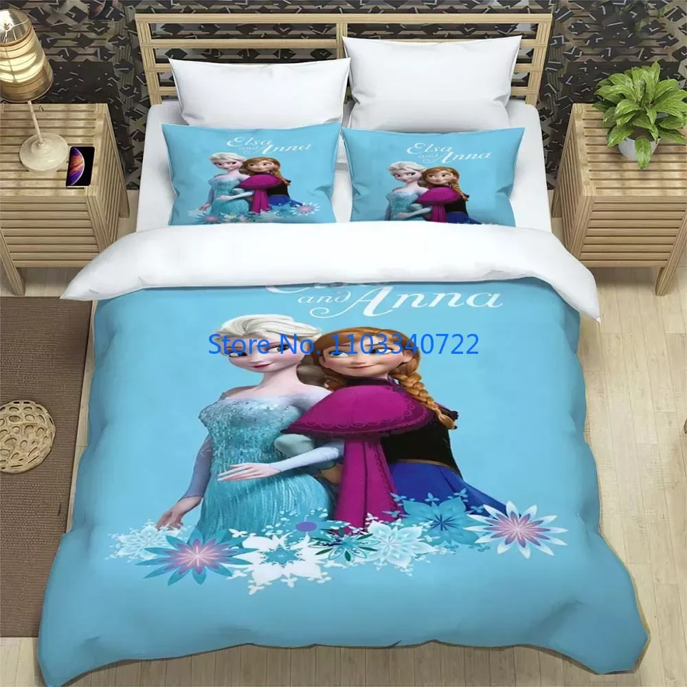 Imagem -06 - Frozen Princess Pattern Duvet Cover Conjunto para Meninos e Meninas Conjuntos de Cama Consolador de Impressão 3d Roupa de Cama Elsa Anna Colcha Decoração