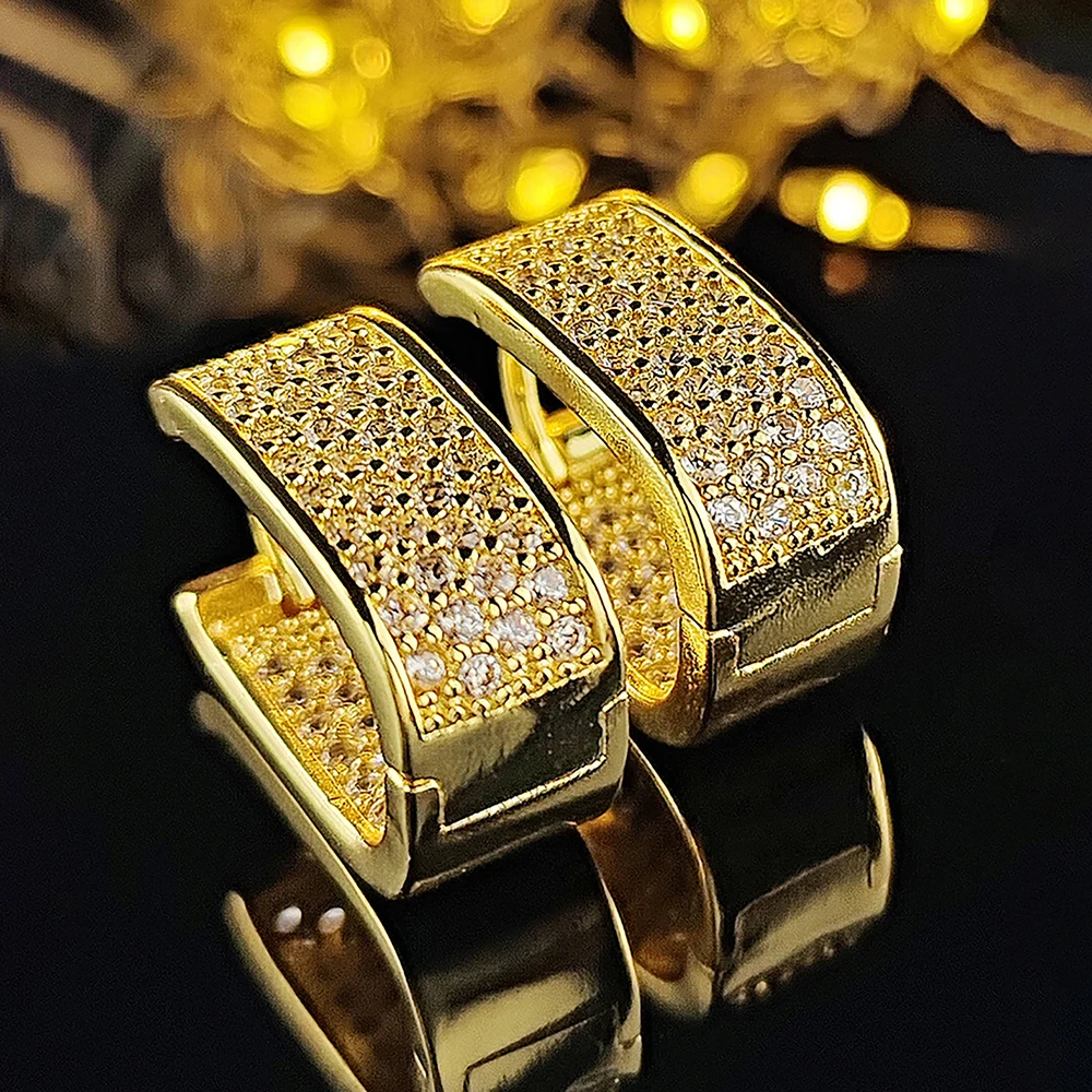 Hottest Hoop Earrings for Women 3 Metal Colors Fashion Versatile Female Earrings Wedding Party Daily Wear Trendy Jewelry E1933 image 4