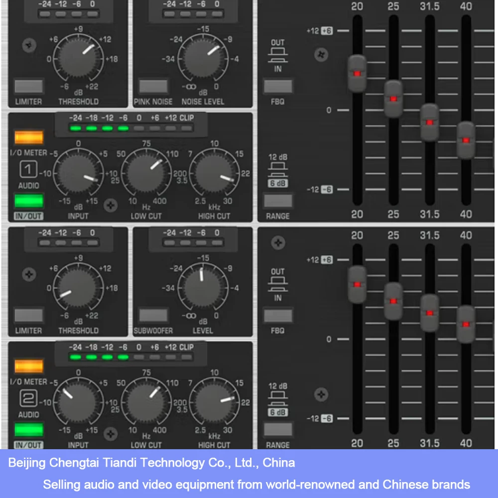 Behringer FBQ6200HD rack mounted dual 31 segment feedback detection limiter noise gate function graphic equalizer