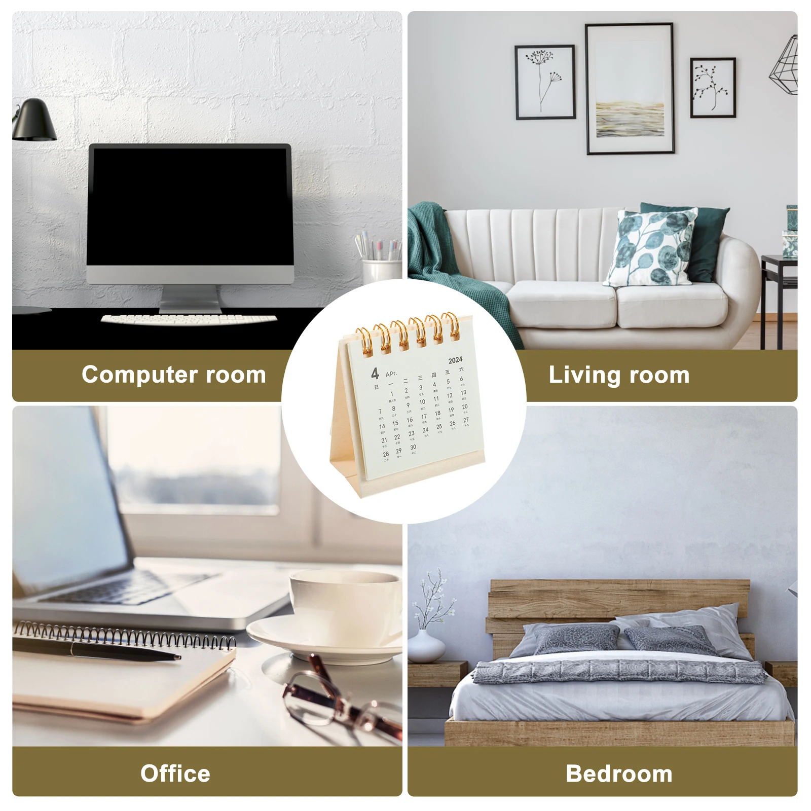 

2024 Mini Desk Office Decorative Monthly Flip For Table Desktop Stand Calendar Small Space Decorative Office Calendar For