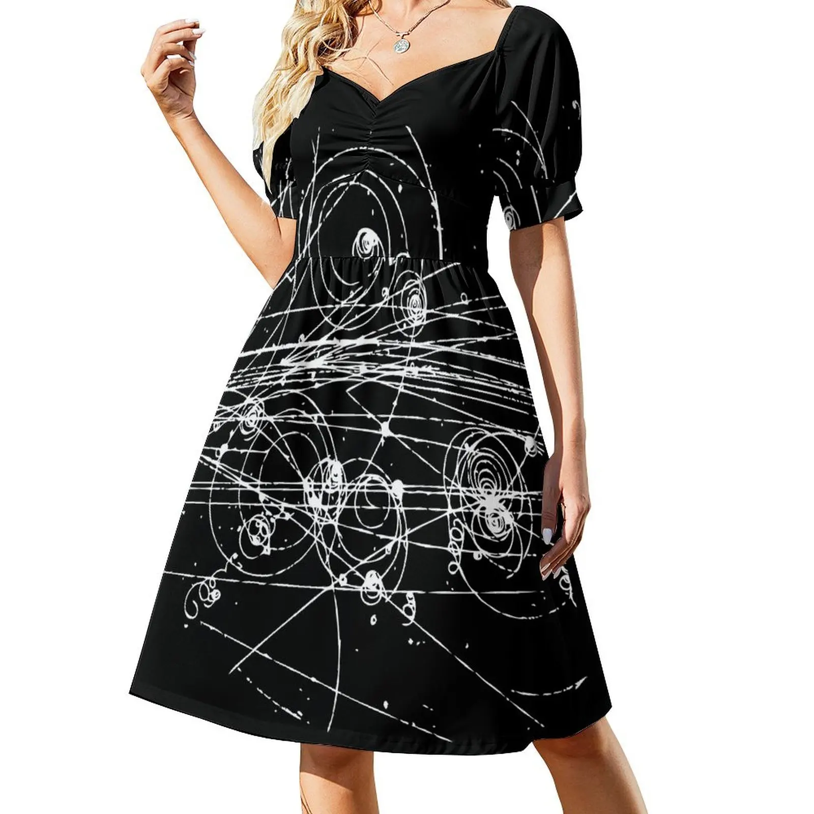 

Particle tracks (dark) Short Sleeved Dress elegant guest wedding dress cute dress long sleeve
