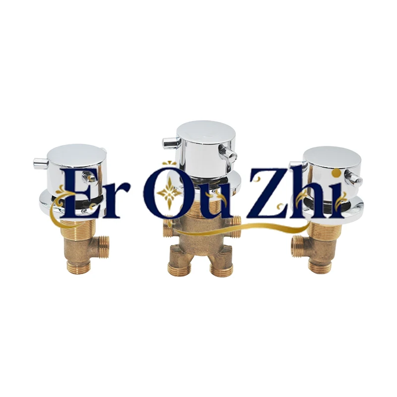 Massage Bathtub Faucet Three-piece Set All-copper Mixing Valve Water Distributor Tank Side Faucet Accessories