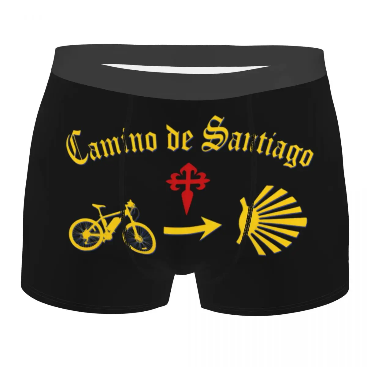 Moda masculina personalizada Buen Camino De Santiago ropa interior para hombre calzoncillos Boxer pantalones cortos transpirables bragas calzoncillos