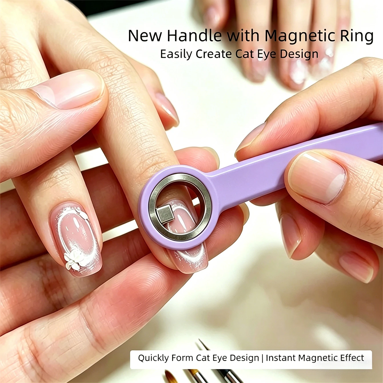 New Upgrade 3-Second Hollow Cat Eye Magnet Strong Power Ring Beginner Friendly Nail Tools