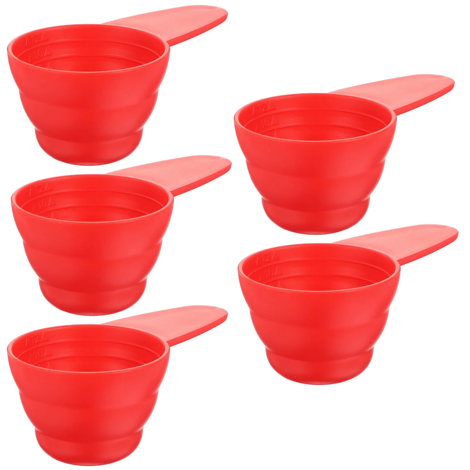5 Pcs Coffee Spoon Plastic Measuring Cup Measure Spoons Food Grade Tablespoon Scoop for Kitchen Red Long Handle