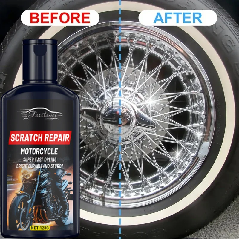 Car Wheel Rim Scratch Refurbishment Paste, Tire Rim Scratch Paint Repair Paste - Black And White Silver Aluminum Alloy Rim image 5