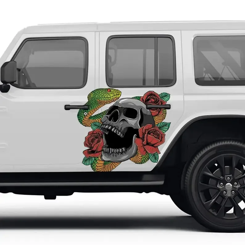 

Skull And Snake II Car Decal Livery 2 Piece Set Limited Edition Designed In-house And Printed On Premium Vinyl Decorate