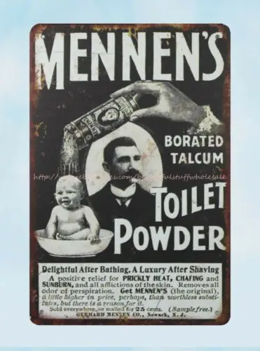 1901 Ad Gerhard Mennen's Borated Talcum Toilet Powder metal tin sign art prints