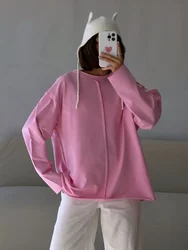 Hirsionsan 2025 Basic Thick Cotton T Shirts Women Spring Long Sleeves Loose Bottom Ladies Casual Knitted Soft Woman Clothing